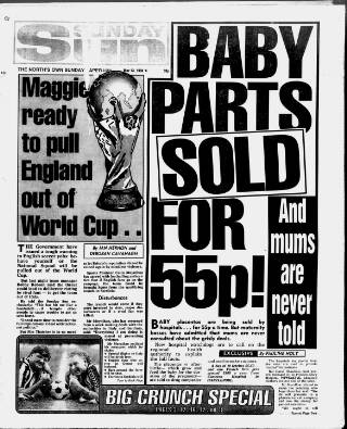 cover page of Sunday Sun (Newcastle) published on May 13, 1990